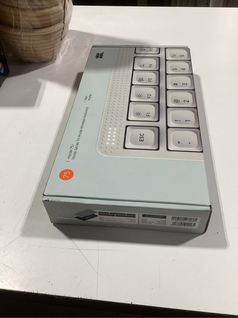 Condition photo showing New/Like New for nuphy node75 wireless mechanical keyboard, 75% hot swappable custom keyboard, 82 keys computer gaming keyboards, supports touch gestures, pbt keycaps, rgb backlit, bluetooth/2.4ghz/usb-c red max switch white high profile