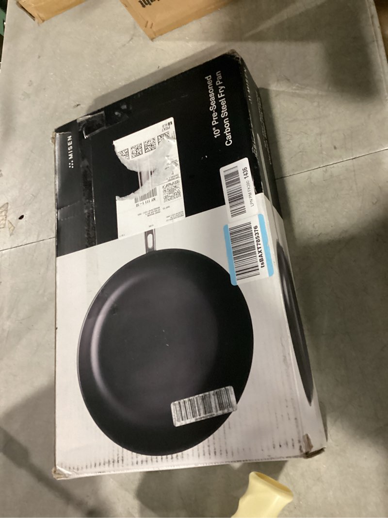 Condition photo showing New/Like New for Misen 10 Inch Pre-Seasoned Carbon Steel Fry Pan – Lightweight, Even Heating, Heat Retention – Oven Safe to 500°F – Ideal for Searing, Sautéing, and Frying – Versatile Durable, Easy to Clean