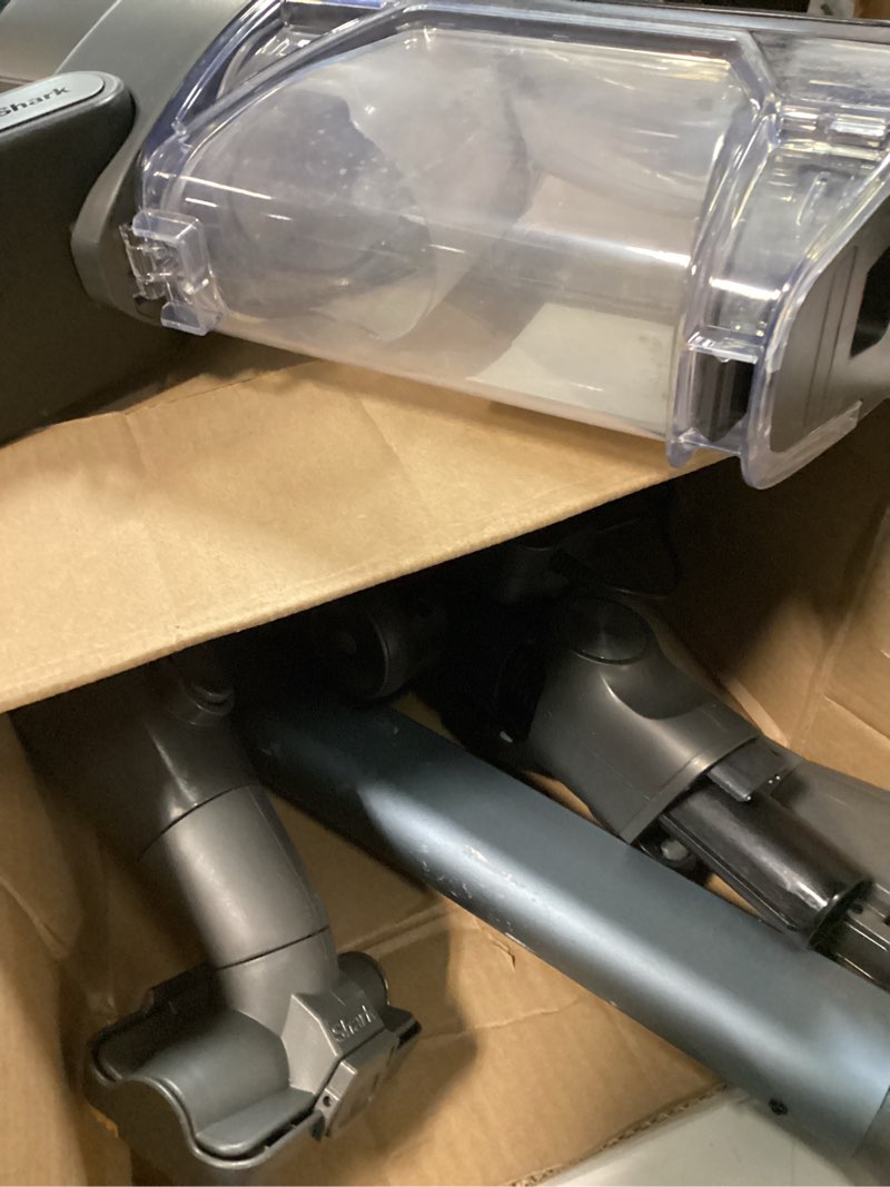 Condition photo showing As Is for Shark PowerDetect Cordless Stick Vacuum, Powerful Suction, HEPA Filtration, Carpet & Hard Floor, Portable, Stick Vacuum for Pet Hair, Java Ice Blue, IP1255 PowerDetect (Premium)