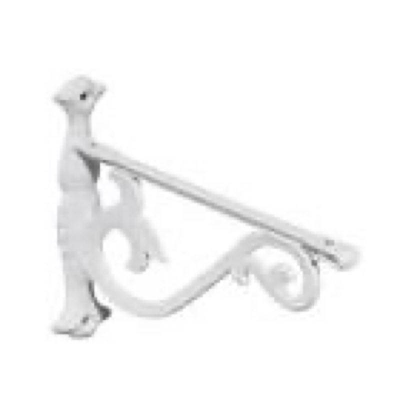 (case of 5)cabdm decorative shelf bracket 8 inch, white hammered shelf brackets for shelving, heavy duty vintag