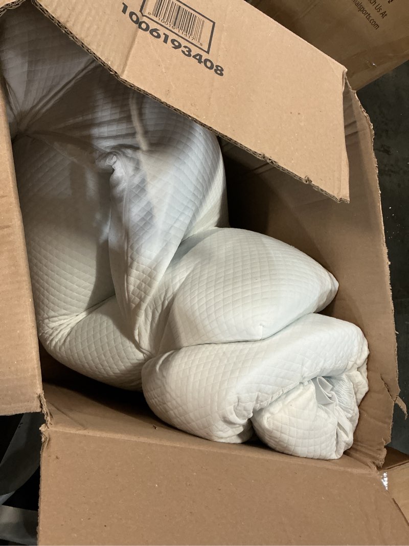 Condition photo showing As Is for DUMOS 4 Inch Gel Memory Foam Mattress Topper Twin Size, Cooling Breathable Comfy Mattress Pad for Pain Relief, CertiPUR-US Certified (with Removable & Washable Cover) 4 Inch Blue Foam + Cover Twin