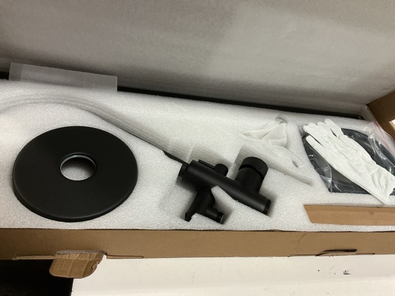 Condition photo showing Good Condition for free standing tub faucet, floor mount freestanding tub faucets, brass stand alone tub filler, high flow bathtub shower mixer tap, matte black