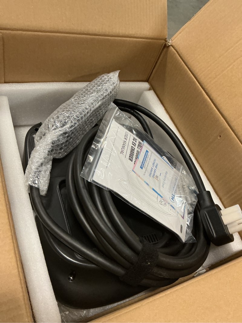 Condition photo showing Good Condition for Level 2 EV Charger(WiFi APP/Plug-Play), 48Amp, 25ft Cable ETL Certified, 240V NEMA 14-50p Plug, Home Level 2 EVSE Car Charger w/ J1772 Connector, Electric Vehicle Charging Stations 48A, Nema 14-50 Plug