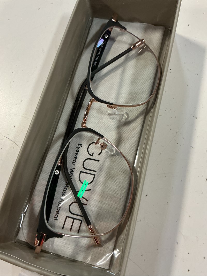 Condition photo showing Good Condition for gudvue blue light glasses, computer/gaming/tv/phones glasses for women/men, anti glare/uv400/eye strain, rose gold rose gold clear