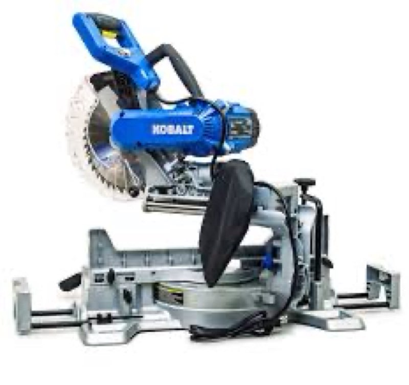 kobalt compact 10-in 15-amp dual bevel sliding compound corded miter saw