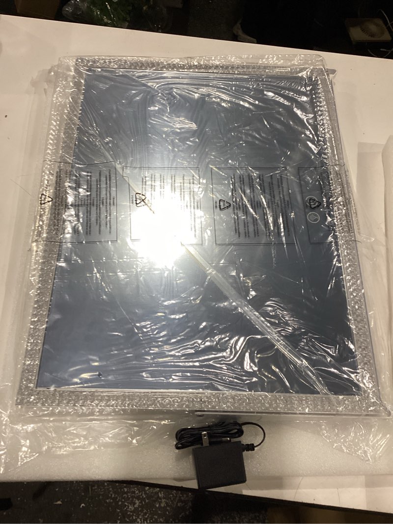 Condition photo showing New/Like New for vanity mirror with lights,rgb & 3 dimmable light modes makeup mirror with touch control,light up mirror for desk,360°rotation,17x22 inch 17"l x 22"w