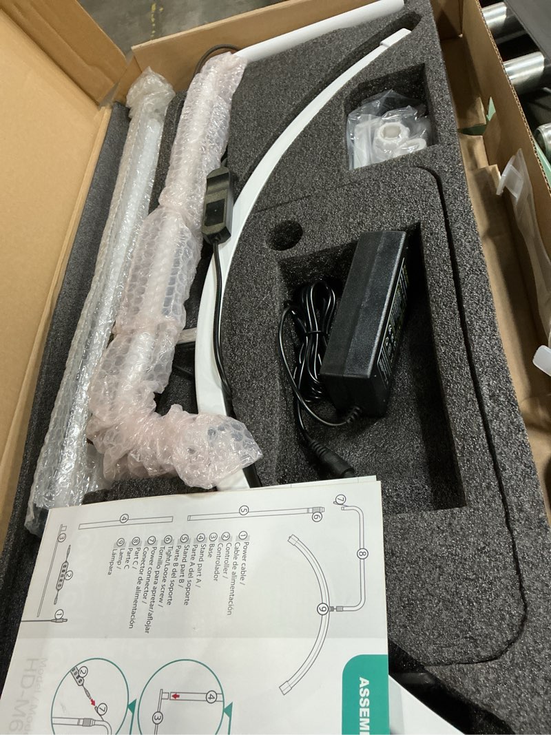 Condition photo showing Good Condition for hi_friend 23 inch half moon lamp, portable esthetician lash light for lash tech, bright eyelash extension arched led floor light, lashing lamp for beauty, skincare, lashes (white) 23 white