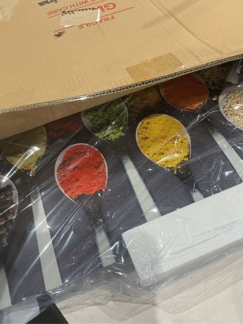 Condition photo showing As Is for  glass cutting board with spoons
