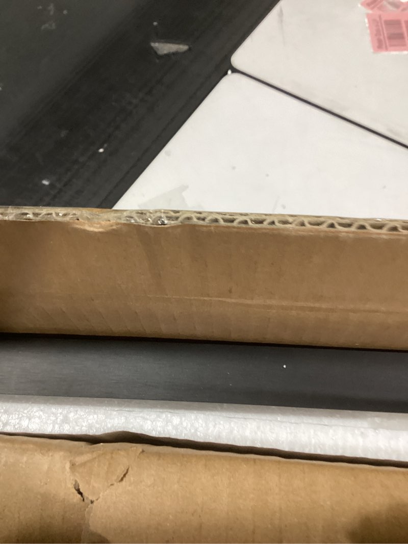 Condition photo showing New/Like New for Wall Mount Mirror for Bathroom, Brush Black Metal Framed Rounded Corner Rectangular Vanity Mirror (16" x 20", Black) 20"L x 16"W Rectangle Black