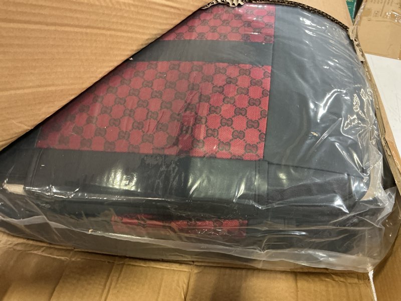 Condition photo showing Good Condition for  click to see full view car seat cover full set, premium soft breathable seat covers with 2 neck pillows & 2 lumbar pillows, universal fit for most 5 seats cars suv, airbag compatible (red)