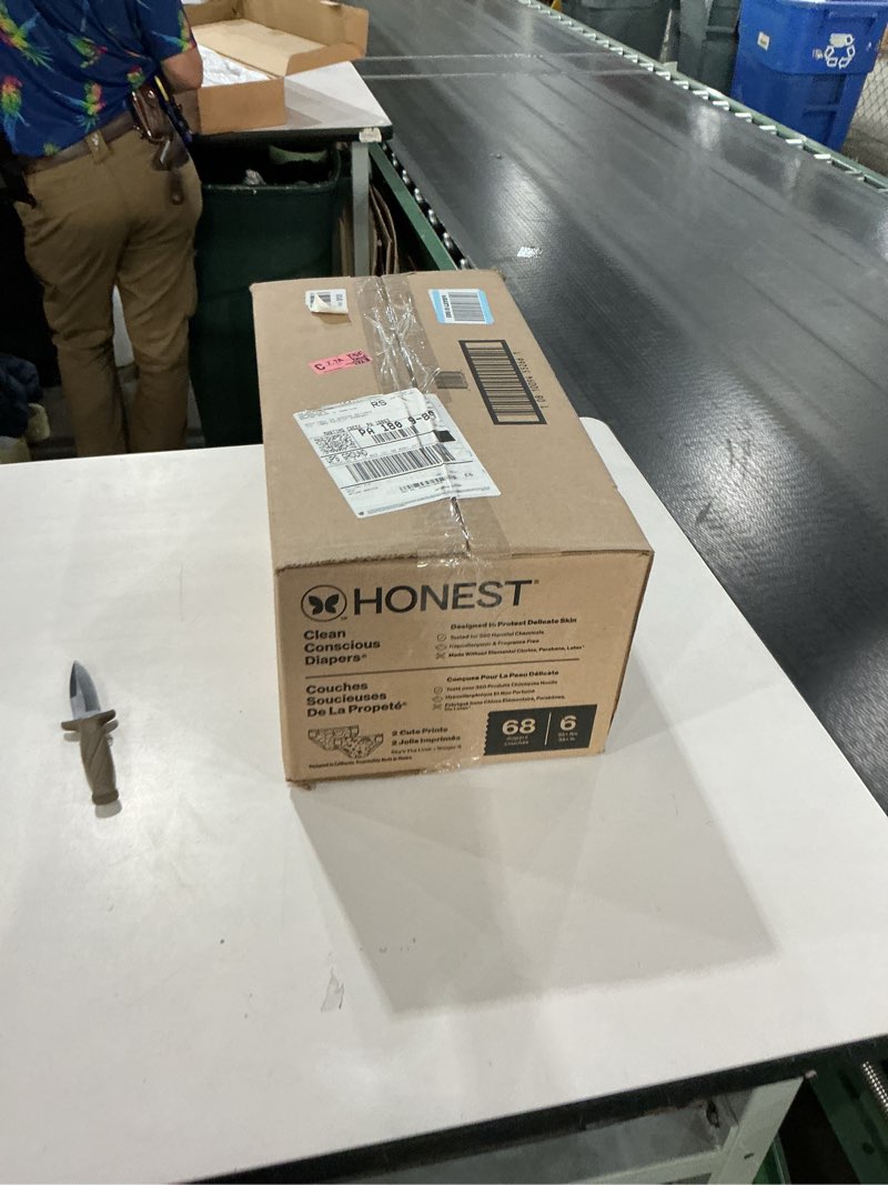 Condition photo showing New/Like New for The Honest Company Clean Conscious Diapers | Plant-Based, Sustainable | Spring '24 Limited Edition Prints | Club Box, Size 6 (35+ lbs), 40 Count