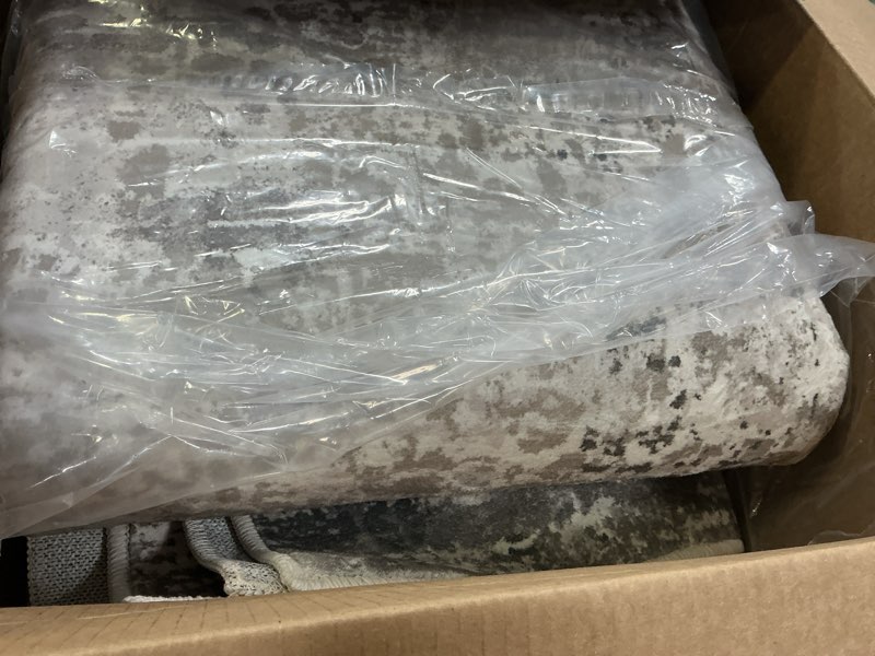 Condition photo showing Good Condition for Area Rugs 8x10 Machine Washable Rug for Bedroom Living Room Dining Room, Large Modern Abstract Soft Rugs, Indoor Low Pile Carpet with Non Slip Rubber Backing, Abstract Gray Abstract Ash Gray 8' x 10' (Rectangular)