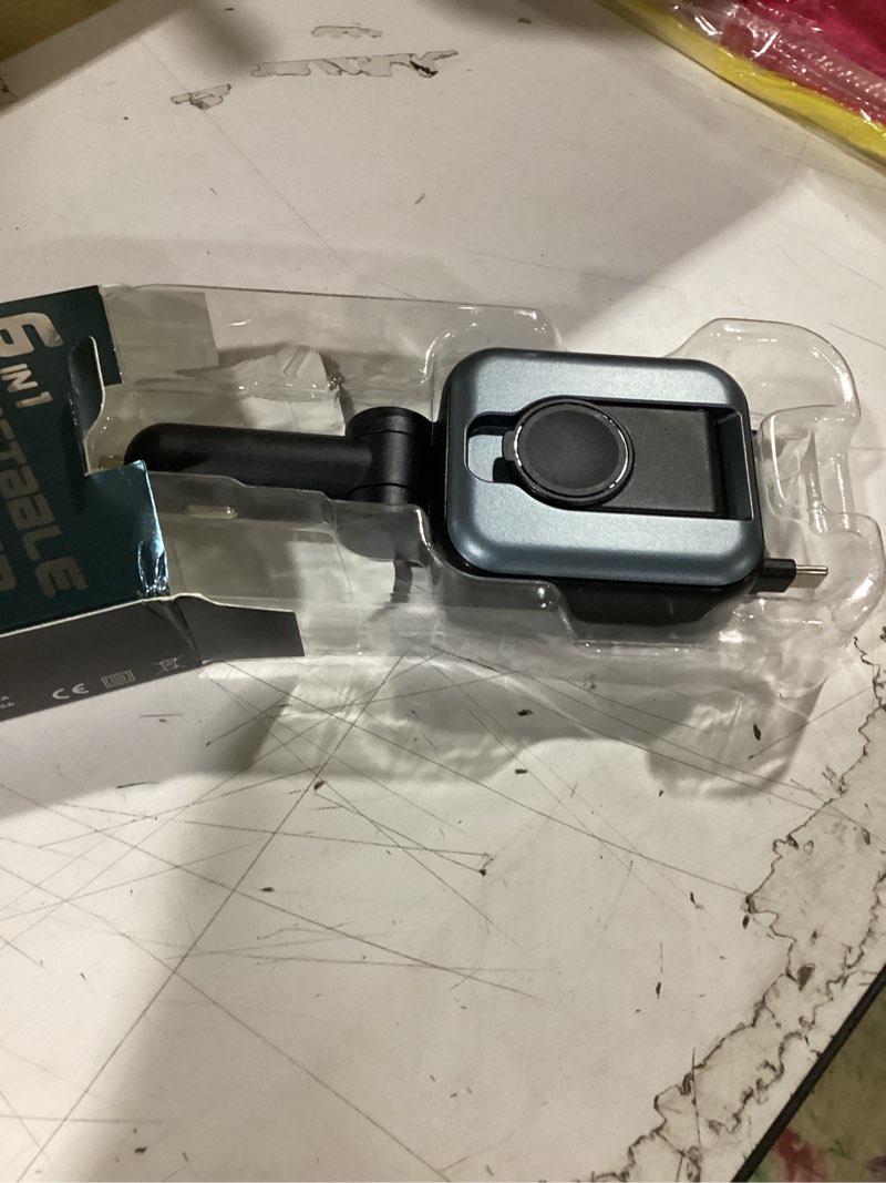 Condition photo showing Good Condition for 6 in 1 retractable car charger, 100w usb c + usb a fast charging for iphone 17/16/15/14/13/12/11, iwatch, android, travel essentials car accessories, gift for men & women (grey)