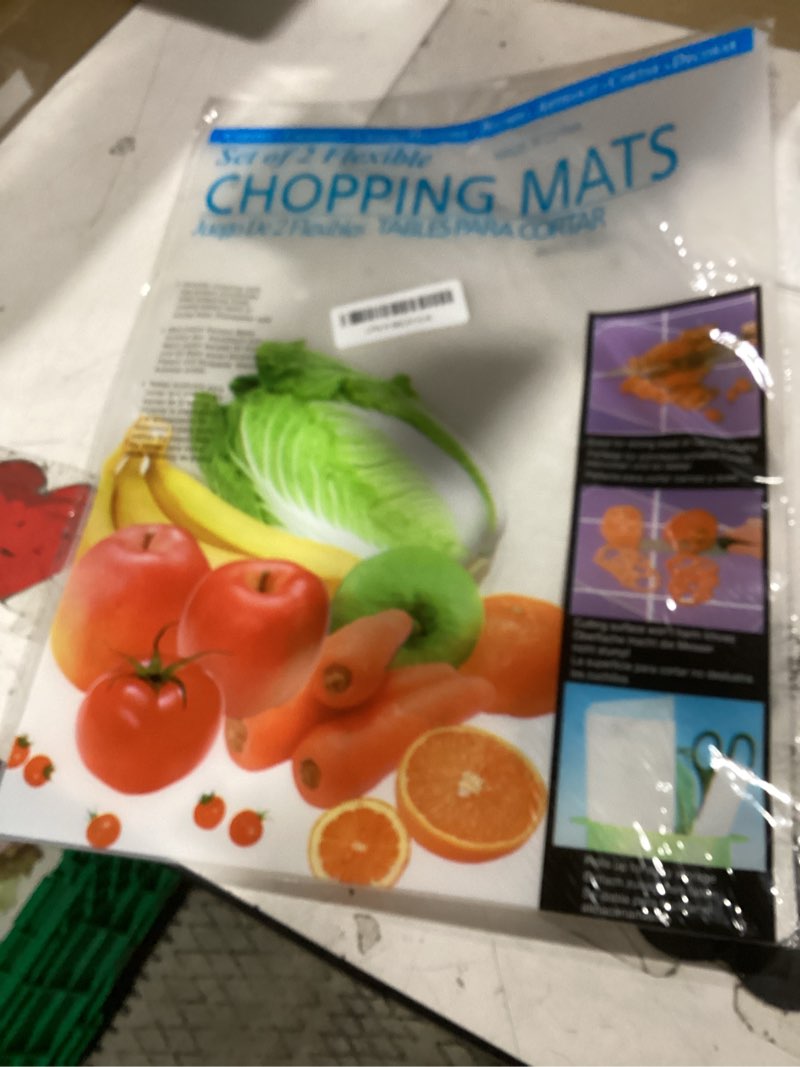 Condition photo showing New/Like New for kitchen cutting board | flexible chopping mats | food safety | hanging hole for easy drying |12x15” size | set of 20