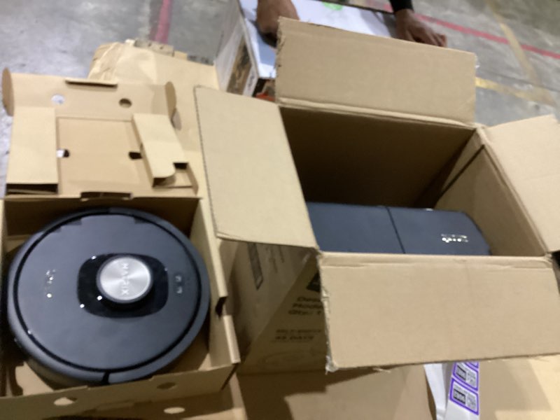 Condition photo showing Good Condition for Shark AV2310AE Matrix Self-Emptying Robot Vacuum with No Spots Missed on Carpets and Hard Floors, Precision Home Mapping, Perfect for Pet Hair, Bagless, 45-Day Capacity Base, Wi-Fi Black/Brass