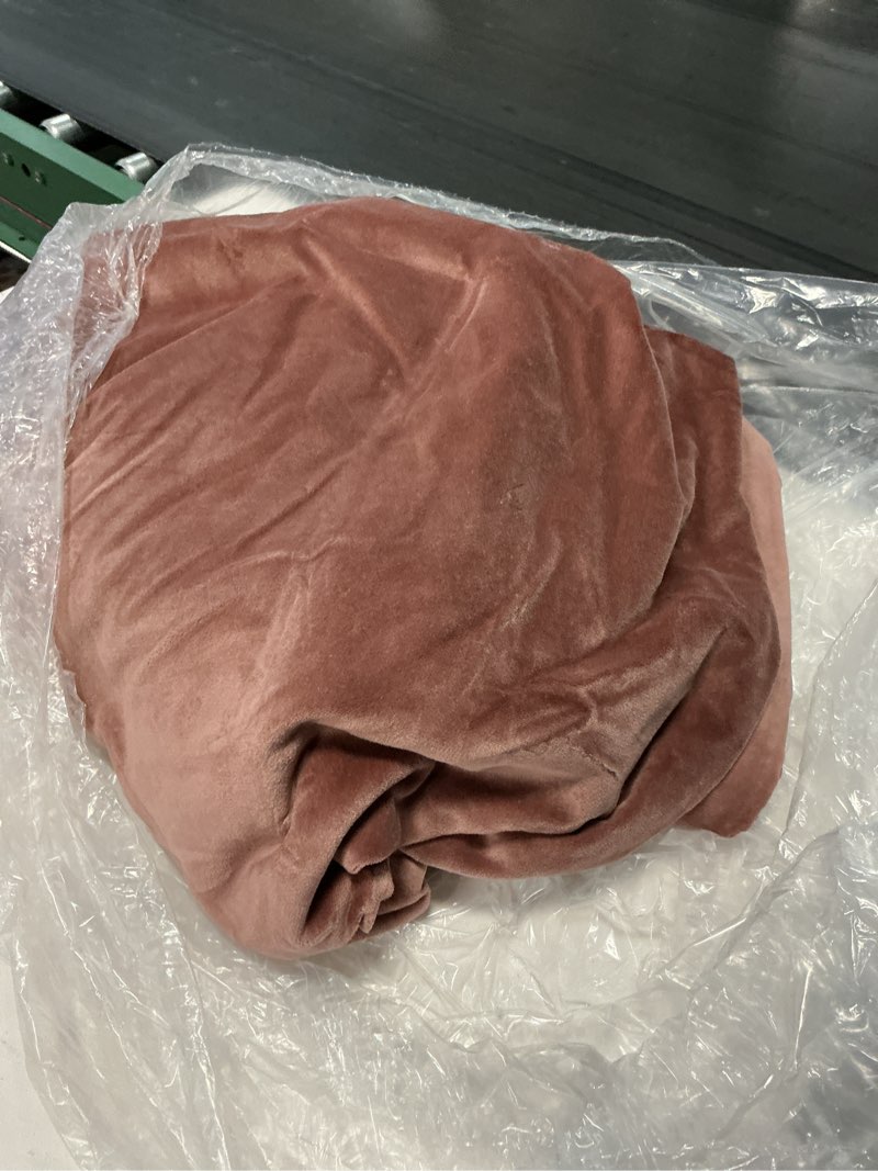 Condition photo showing Good Condition for cotton velvet room darkening curtain, 48x96, mauve 1 pack