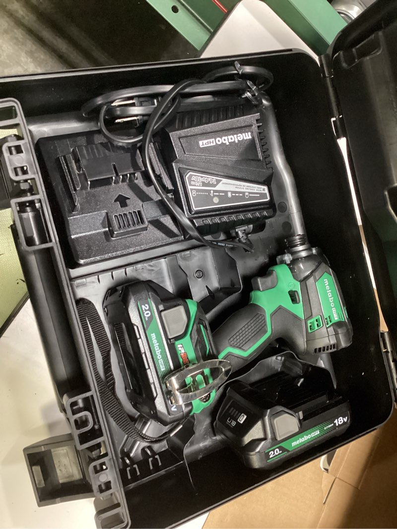 Condition photo showing As Is for metabo hpt 18-volt 1/4-in brushless cordless impact driver (battery and charger included with hard case)