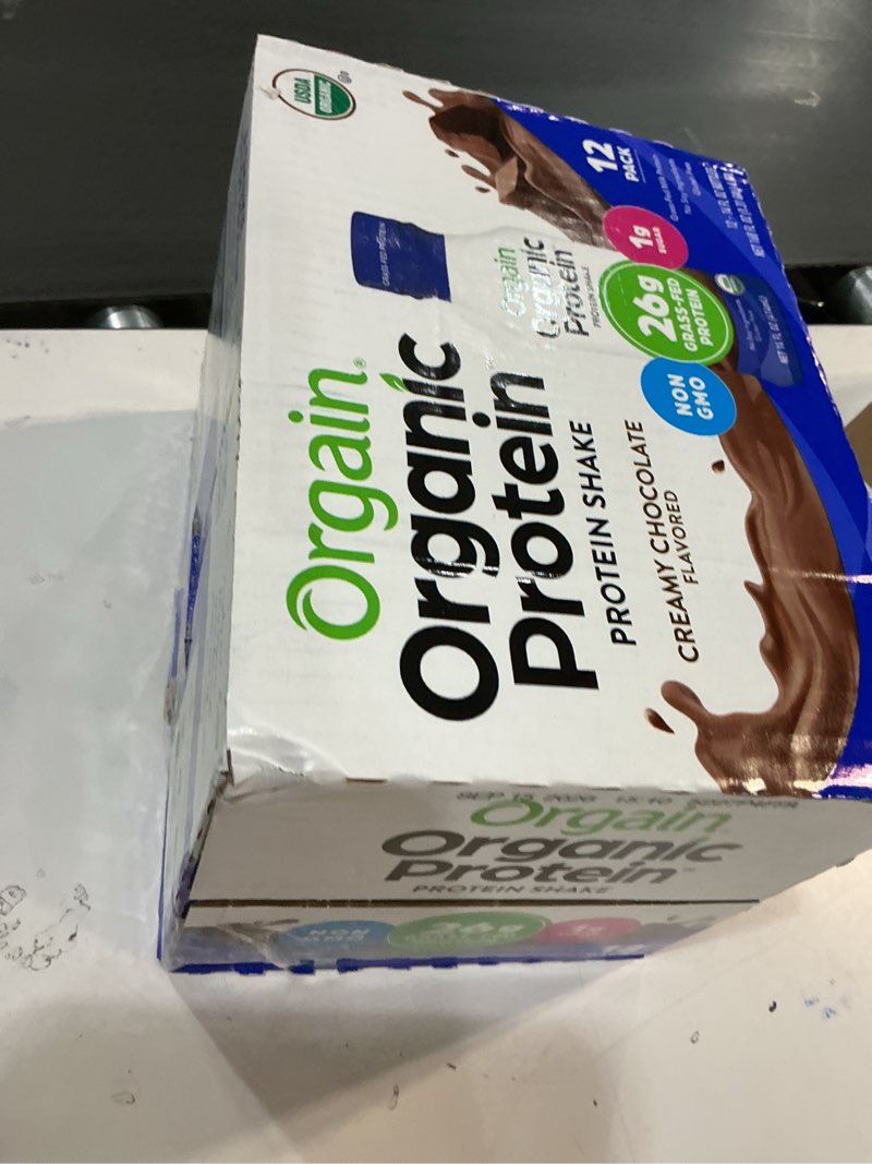 Condition photo showing New/Like New for (BBD 15/09/26). Orgain Organic 26g Grass Fed Whey Protein Shake, Creamy Chocolate - Meal Replacement, Ready to Drink, Low Net Carbs, No Sugar Added, Gluten Free, Non-GMO, 14 Fl Oz (Pack of 12) (Packaging May Vary) (B01MZE5Y50)
