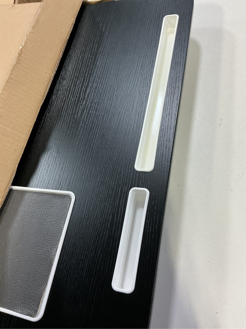 Condition photo showing Good Condition for QUDODO Lap Desk - Large Bed Desk,17In Foldable Laptop Bed Tray Table with Adjustable Dual Cushion Wrist Rest & Mouse Pad,Portable Wood Laptop Stand for Bed Sofa,Multifunctional Slot for Tablet & Phone Black