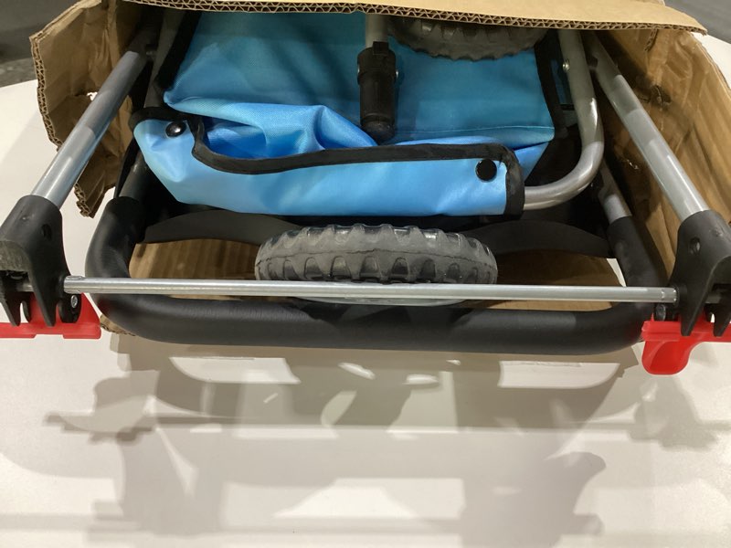 Condition photo showing As Is for BestPet | 3-Wheel Pet Stroller | Dog and Cat Stroller | Breathable Mesh | Lightweight Travel Carrier | Waterproof & Foldable Design | Storage Basket | Black | for Daily Walks & Outdoor Use Blue