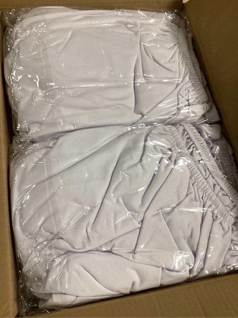 Condition photo showing New/Like New for fitted tablecloth for 8 foot rectangle tables-6 pack white elastic outdoor picnic table cover-spandex stretch folding table cloths 8ft for camping dining room patio kitchen banquet party white 30'' x 96'' | 6 pack