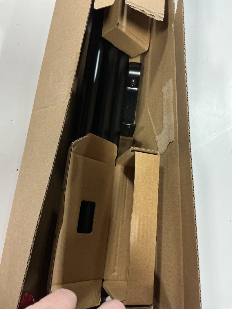 Condition photo showing As Is for tonial bay window curtain rods, 36 to 72 inch center rod for window, 20 to 36 inch side rods for windows 3/4 inch decorative drapery rods with small cap finial, light black light black 36-72"(3 sided)