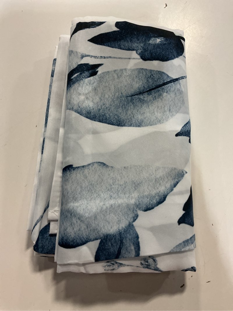 Condition photo showing Good Condition for gibelle extra long shower curtain 72 x 84, navy blue floral shower curtain for bathroom, watercolor plant eucalyptus leaves fabric shower curtain set navy blue 72"w x 84"l (pack of 1)