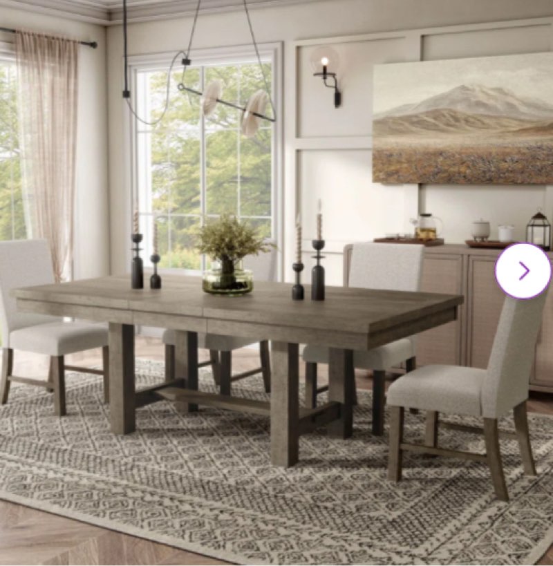 7 - Piece Extendable Solid Wood Dining Set only 2 chairs 