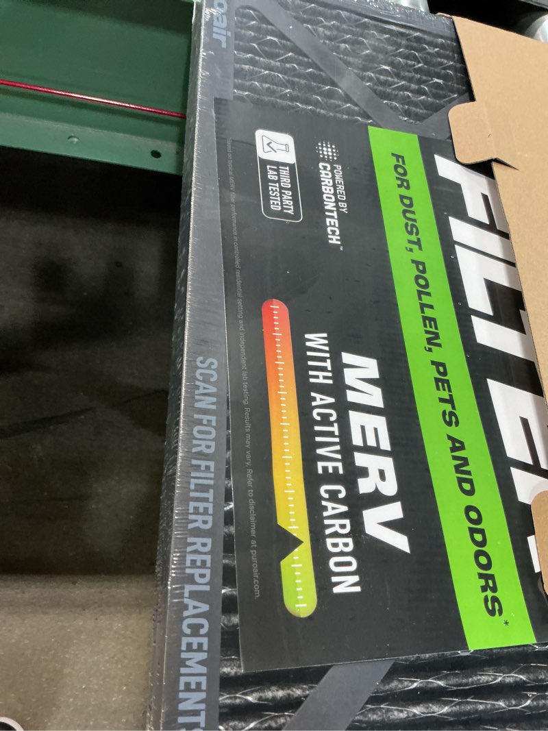 Condition photo showing Good Condition for puroair megafilter - 20x20x1 air filter merv 13 activated carbontech defense - heavy duty 3 layer furnace filters allergens, pollen, dust, pet dander, smoke, odors - hvac air filter 20x20x1 (2-pack) 20" x 20" x 1" 2 pack