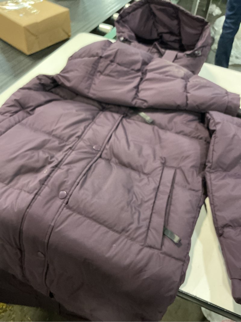 Condition photo showing Good Condition for responsible down long puffer jacket size xs deep orchid  purple 