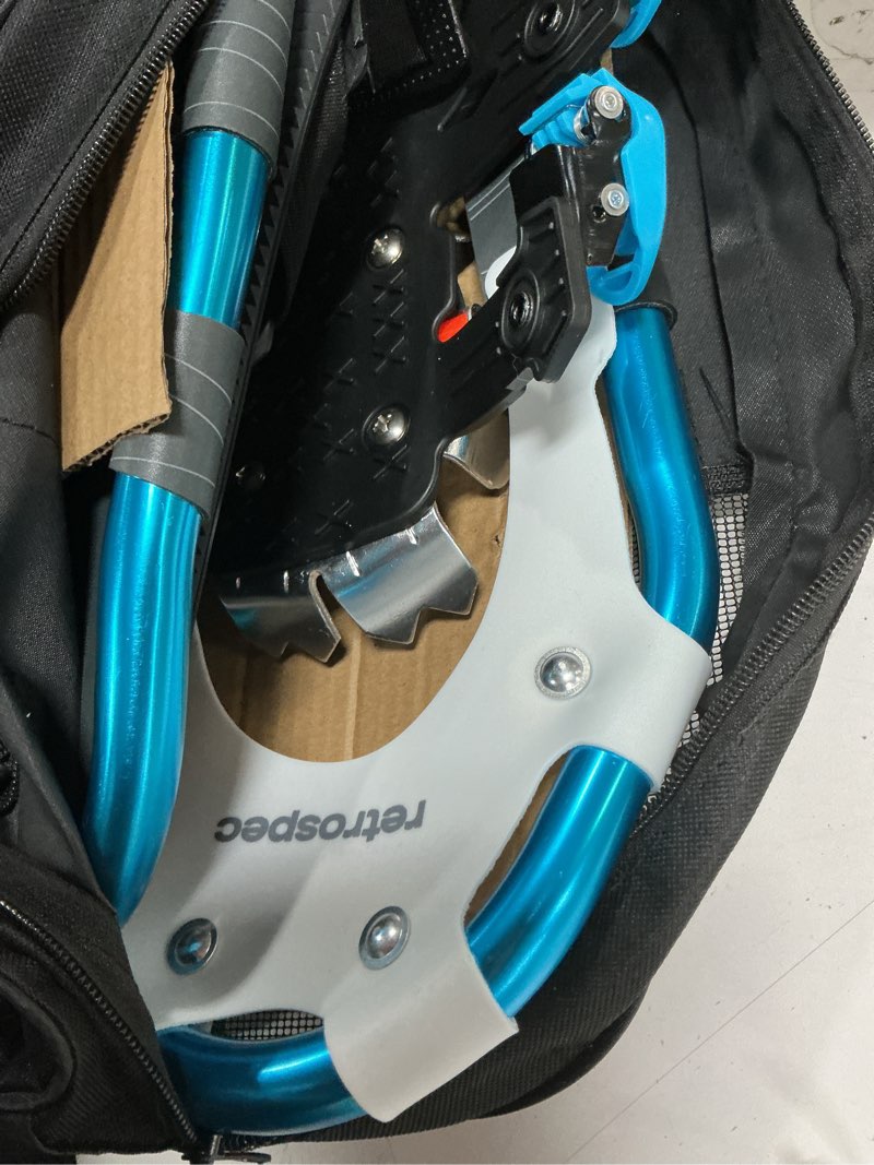 Condition photo showing Good Condition for Retrospec Drifter Snowshoes for Women & Men - Lightweight Aluminum Frame Snow Shoes with Double Ratchet Binding System, Heel Lifts & Carry Bag for All Terrain Hiking & Winter Sports Ice Cap 21" Snowshoes