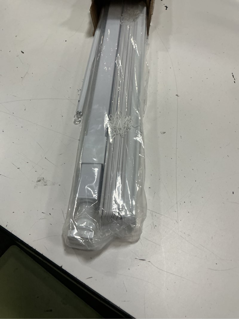 Condition photo showing Good Condition for lazblinds no tools no drill 1" vinyl mini blinds, cordless blinds for windows, light filtering horizontal window blinds & shades, 30" w x 48" h, white cordless-white 30" w x 48" h