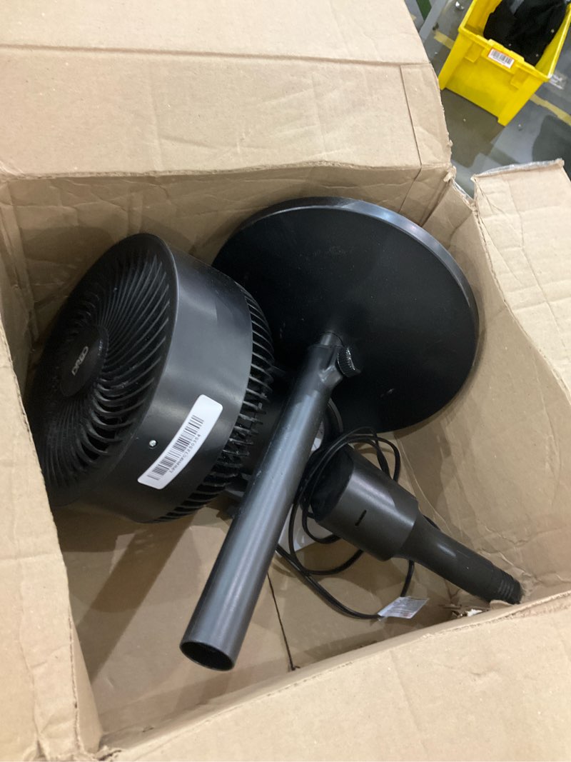 Condition photo showing As Is for Dreo Fan for Bedroom, 80° Oscillating Standing Fan, 25dB Quiet, 80ft Pedestal Fans for Home Office, 90° Manual Vertical, 3 Speeds, Remote, 34-41" Adjustable Height, Air Circulator Black