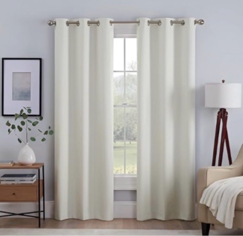 Eclipse Kylie Absolute Zero Blackout Noise Reducing Grommet Lined Window Curtains for Living Room (2