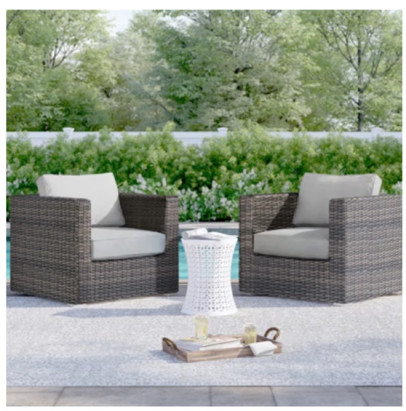 Meltham Fully Assembled Patio Chair with Cushions (1 Piece)