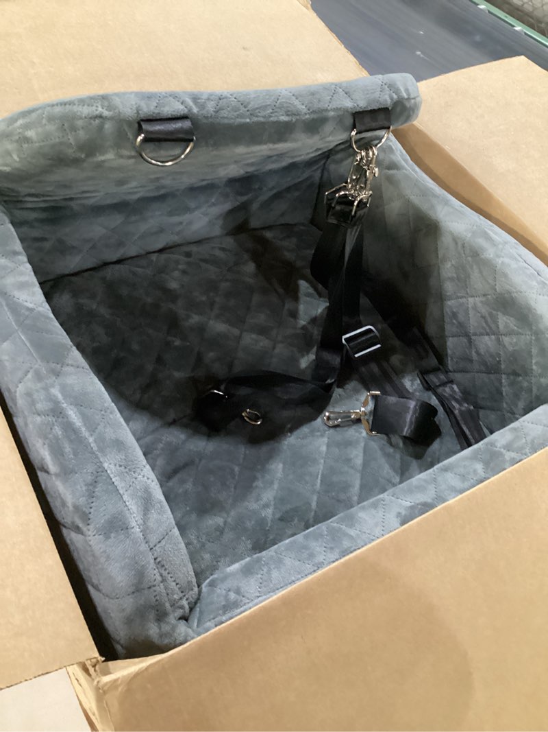 Condition photo showing Good Condition for joejoy dog car seats for small medium dogs under 35lbs, dog booster seat with detachable washable cover and cushion, memory foam pet car seat with safety belt and storage pockets (dg) black dark grey small/medium
