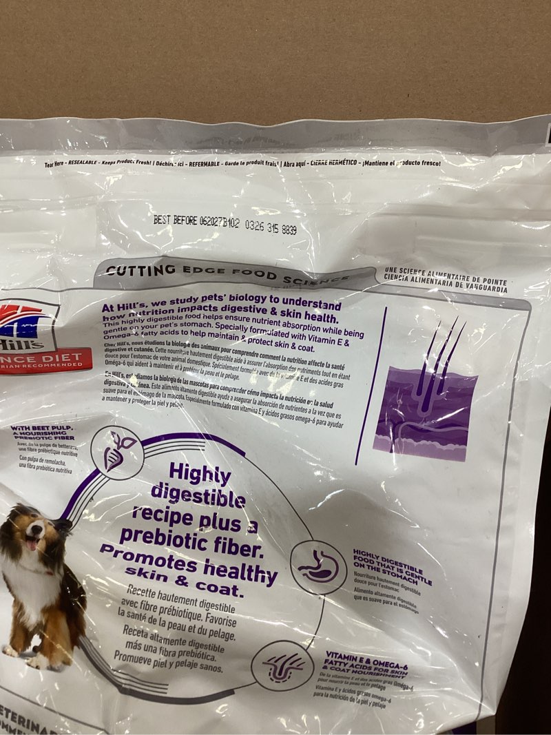 Condition photo showing Good Condition for hill's science diet sensitive stomach & skin, adult 1-6, stomach & skin sensitivity support, dry dog food, chicken recipe, 30 lb bag chicken 30 pound (pack of 1)
