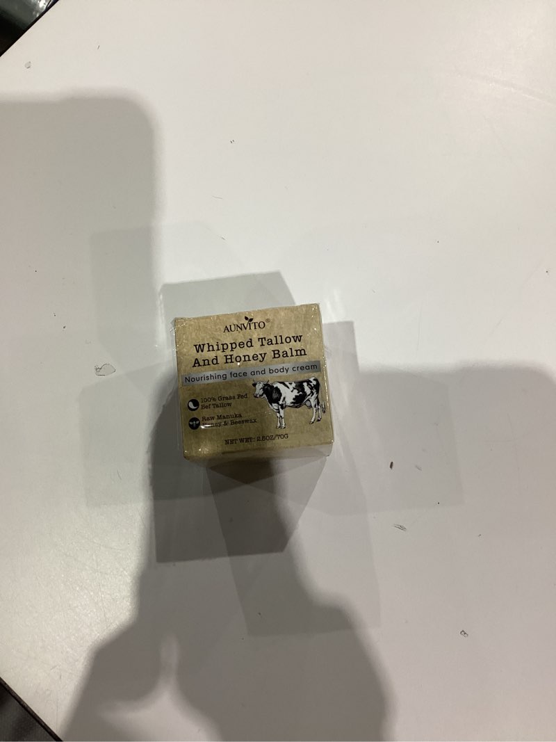 Condition photo showing New/Like New for Whipped Tallow Honey Balm, Beef Tallow for Skin Face, 100% Organic Grass-Fed Beef Tallow Balm with Raw Honey, Hydrating Repairing Tallow Face Moisturizer for Dry & Sensitive Skin, Unscented, 2 Oz