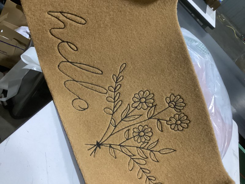 Condition photo showing Good Condition for Hello Spring Door Mat for Front Door Welcome Matt Outdoor with Wildflower Bouquet Doormat Indoor Entrance with Flowers, Perfect Home Floral Decor