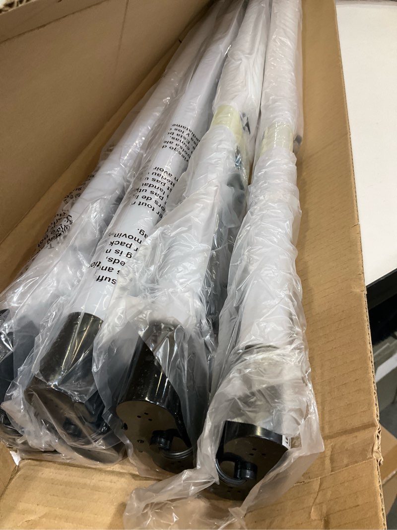 Condition photo showing As Is for hykolity 4 pack linkable led shop light, 4ft 42w [250w equivalent], 4400lm, 5000k daylight, with plug, utility light fixture, hanging or surface mount, black 42w-black-4ft