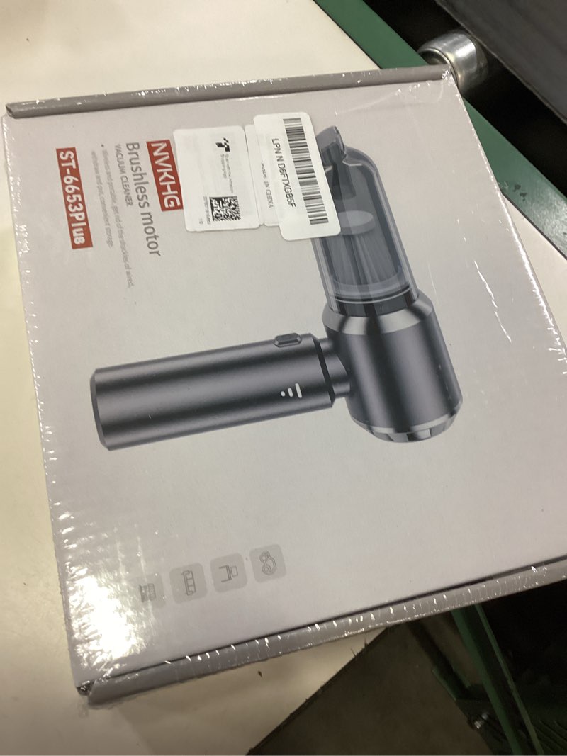 Condition photo showing New/Like New for handheld vacuum cleaner, 28000pa brushless motor cordless car vacuum cleaner, 3-speed mini hoovers with multiple brush heads hand held vacuum cordless for office, home, kitchen, car, pet hair silver gray