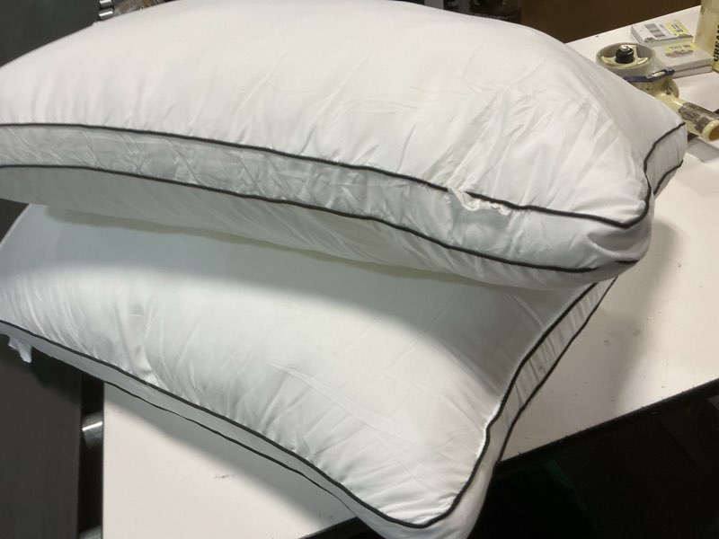 Condition photo showing As Is for Premium Pillows King Size Set of 2, Fluffy and Supportive 7D Down Alternative Bed Pillows, Luxury Soft Hotel Quality Gusseted Pillow for Side Back Stomach Sleepers, Relief Neck Head and Shoulder Pain Pack of 2 King - 20" x 34" White