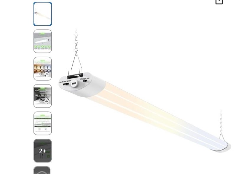 ALUSSO® 5CCT LED Shop Lights for Workshop 4FT, 20W 30W 40W 2700K 3000K 4000K 5000K 6500K Selectable,