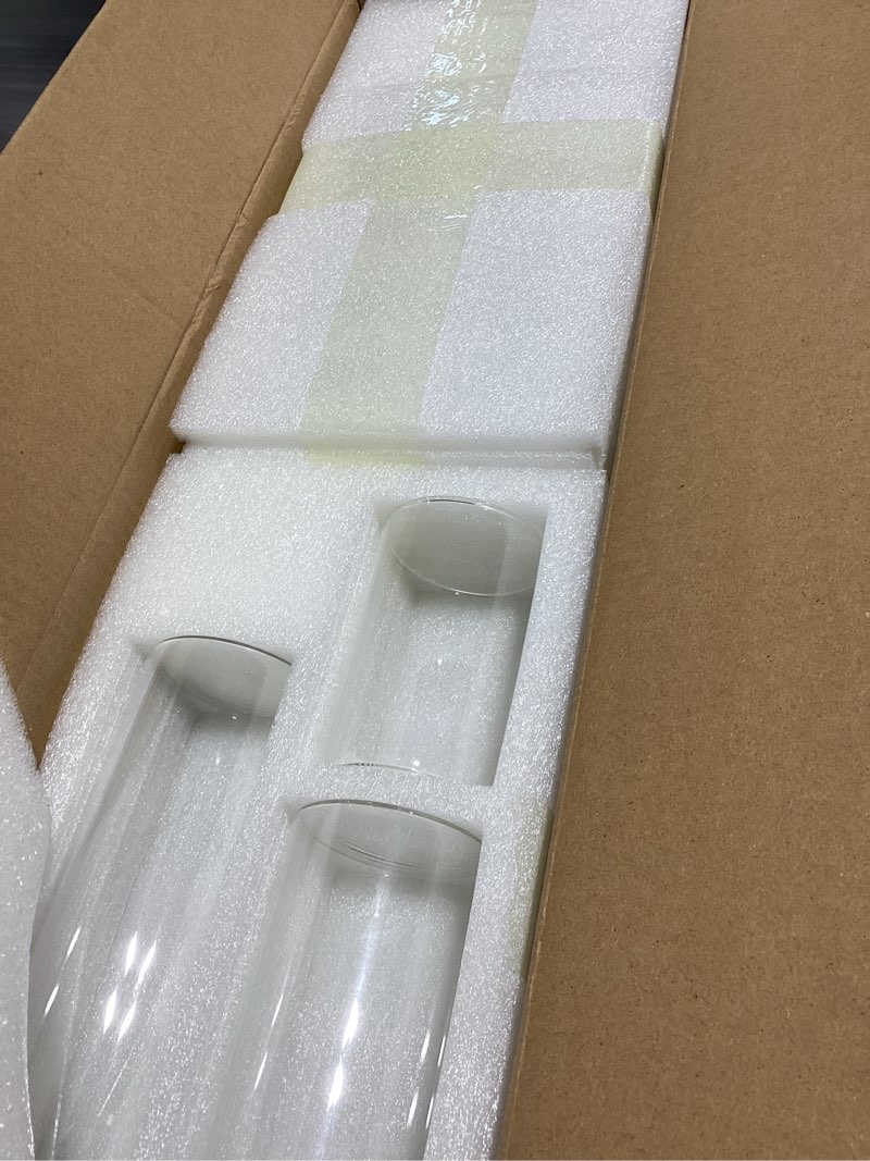 Condition photo showing New/Like New for glass cylinder vases set of 24, hewory tall clear vase for centerpieces, glass hurricane candle holders for pillar floating candles, round vases for wedding events table decor, 2.6” in diameter 24 d2.6"x h3.9" + d2.6"x h5.9" + d2.6"x h7.9"