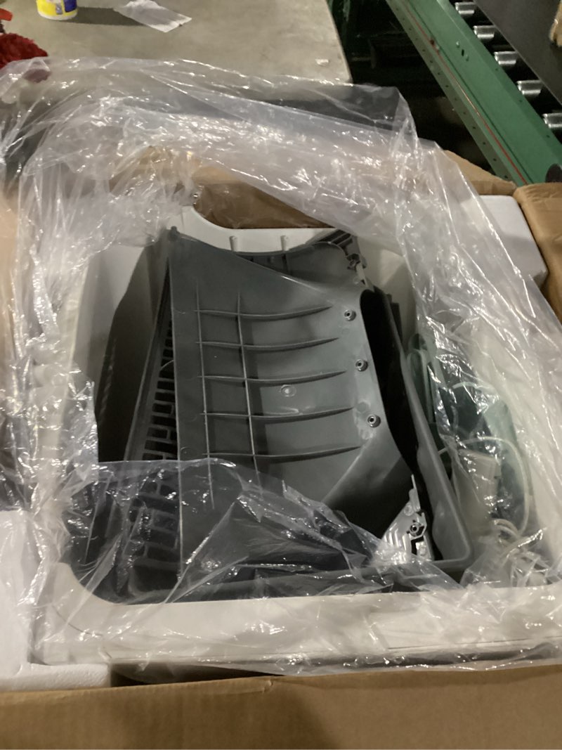 Condition photo showing As Is for automatic cat litter box self cleaning - app control, open-design, smart health monitor, suitable for medium cats and kittens, anti-pinch safety, quiet operation - white