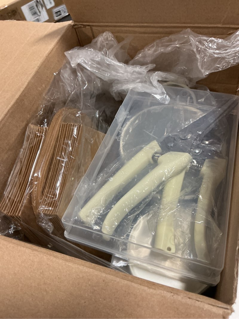 Condition photo showing Good Condition for leifide flower bar buckets set kit bloom bar supplies include wood sign gift bags iron bucket garden flower shears for wedding bridal shower graduation birthday table centerpieces(39 pcs,light beige) light beige 39