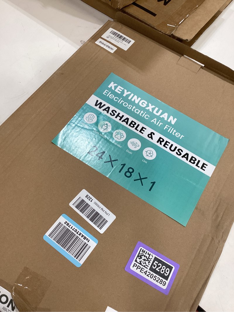 Condition photo showing Good Condition for 18x24x1 reusable air filter, washable, electrostatic hvac ac furnace filter, merv 8, lasts a lifetime, breathe safe at home or in the office (actual size:17.44x23.46x0.82 inch) 24" x 18" x 1"