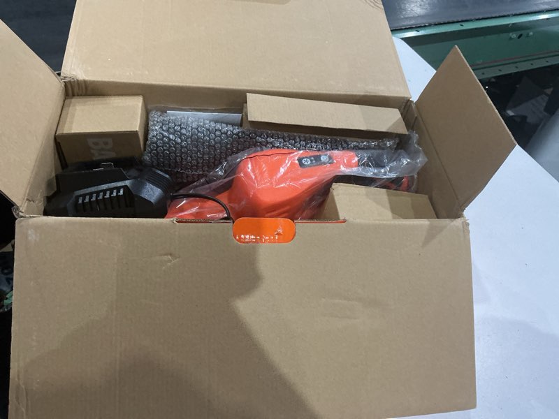 Condition photo showing As Is for leaf blower cordless - 21v powerful electric leaf blower with 2 batteries and charger, 2 speed modes, 2.0ah lightweight battery powered leaf blowers for lawn care, patio, dust, blowing leaves bold orange