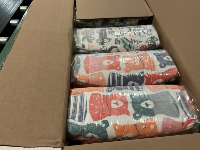 Condition photo showing Good Condition for the honest company comfort dry disposable diapers for sensitive skin, hypoallergenic, beary cool + big trucks, super club box size 6 (35 lbs), 68 count size 6 (68 count) beary cool + big trucks