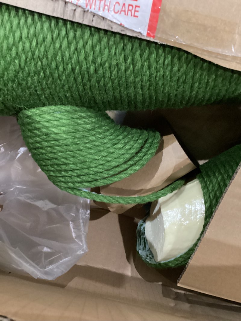 Condition photo showing As Is for (As is)  Cat Scratching Post with Solid Wood Base,39.37\" Hx17.71 Lx17.71 W Tall Scratching Posts for Indoor Cats Adults,Cactus Thick Columns,Durable Lambswool and Jute,Large Scratcher Post (Large)